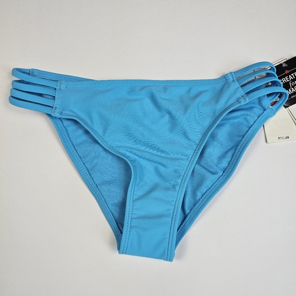 Salt + Cove Women Juniors Blue Strappy Push Up Padded 2 Piece Bikini Set Size XS - Picture 5 of 14